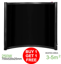 Load image into Gallery viewer, Curve Electric Infrared Heating Panel - Black 250W