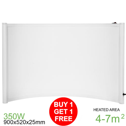 Curve Electric Infrared Heating Panel - White 350W